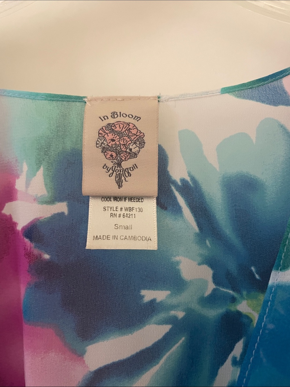 In Bloom Floral Chiffon Robe in Teal, Purple & Pink - Picture 2 of 8